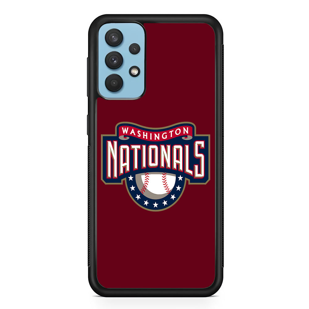 Baseball Washington Nationals MLB 002 Samsung Galaxy A32 Case-Phone Case-Rubber Black (2D Case)-Altracase
