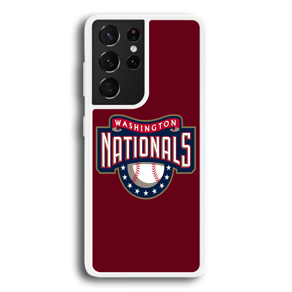Baseball Washington Nationals MLB 002 Samsung Galaxy S24 Ultra Case-Phone Case-Rubber White (2D Case)-Altracase