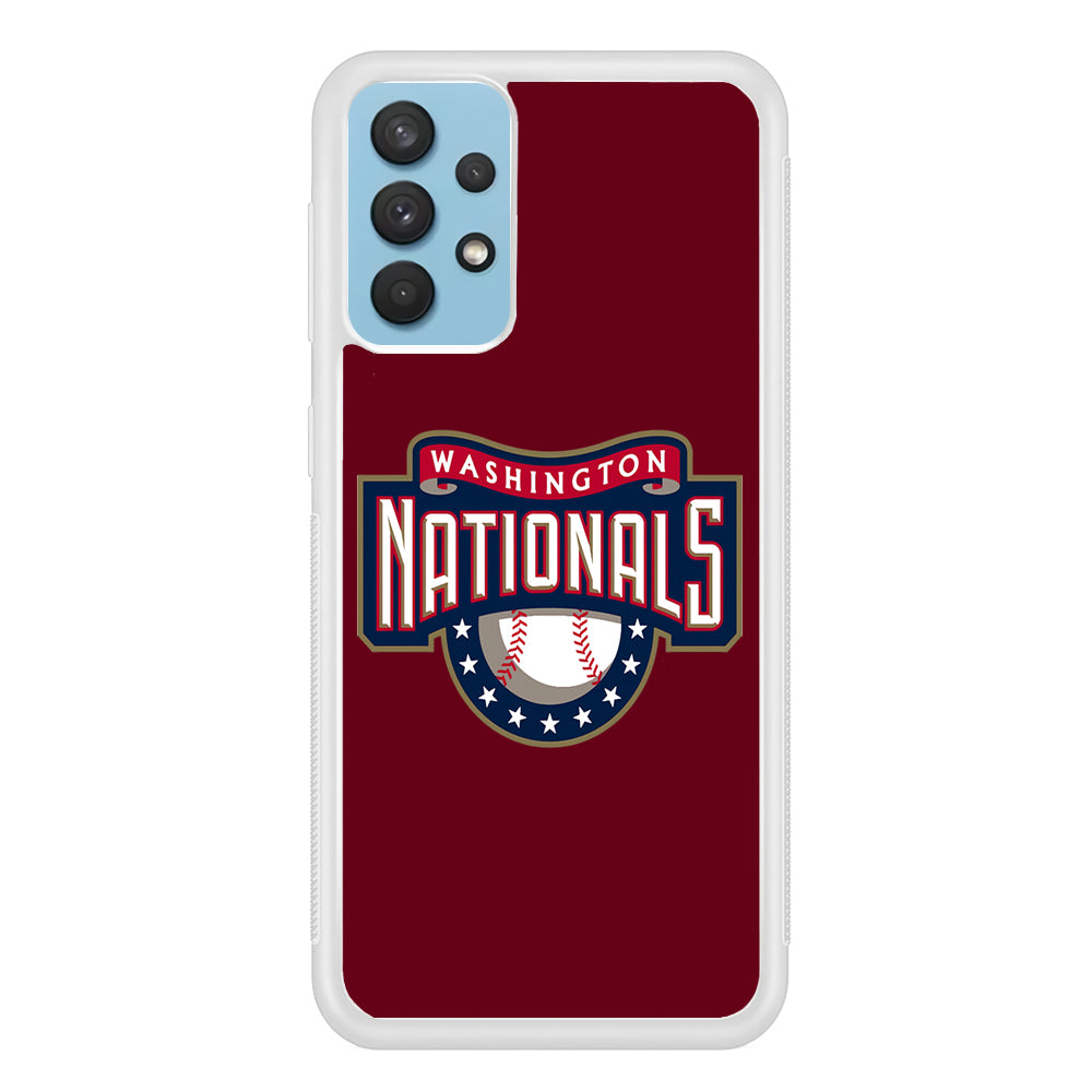 Baseball Washington Nationals MLB 002 Samsung Galaxy A32 Case-Phone Case-Rubber White (2D Case)-Altracase