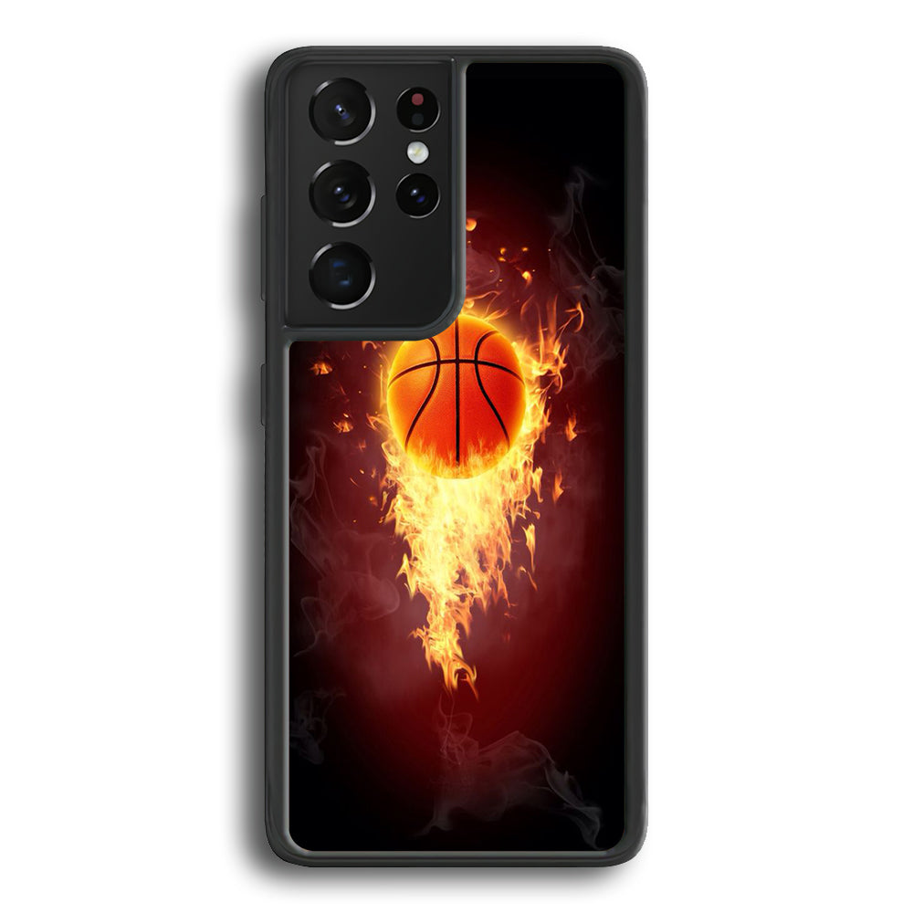 Basketball Art 001 Samsung Galaxy S21 Ultra Case-Phone Case-Rubber Black (2D Case)-Altracase