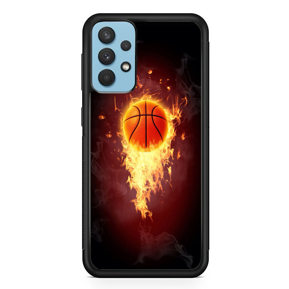 Basketball Art 001 Samsung Galaxy A32 Case-Phone Case-Rubber Black (2D Case)-Altracase
