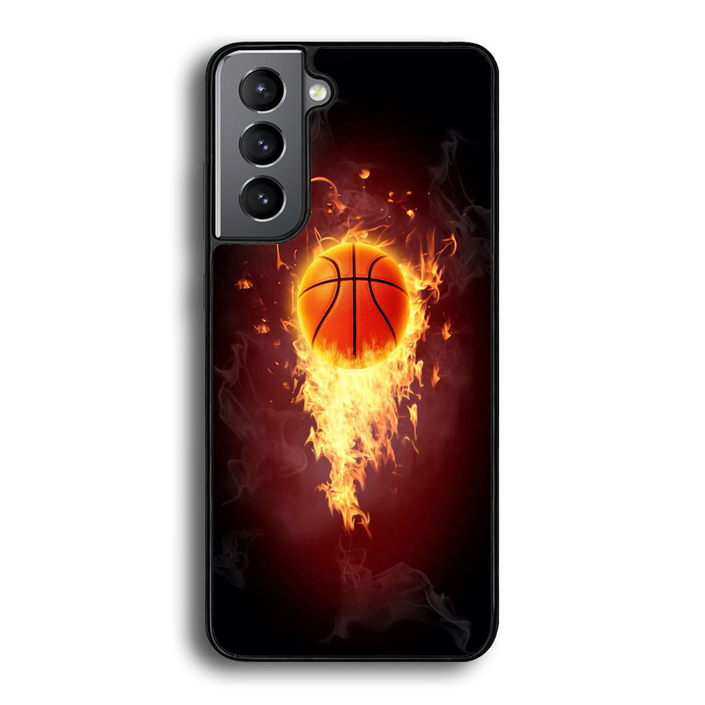 Basketball Art 001 Samsung Galaxy S24 Case-Phone Case-Rubber Black (2D Case)-Altracase