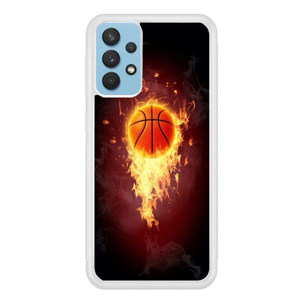 Basketball Art 001 Samsung Galaxy A32 Case-Phone Case-Rubber White (2D Case)-Altracase