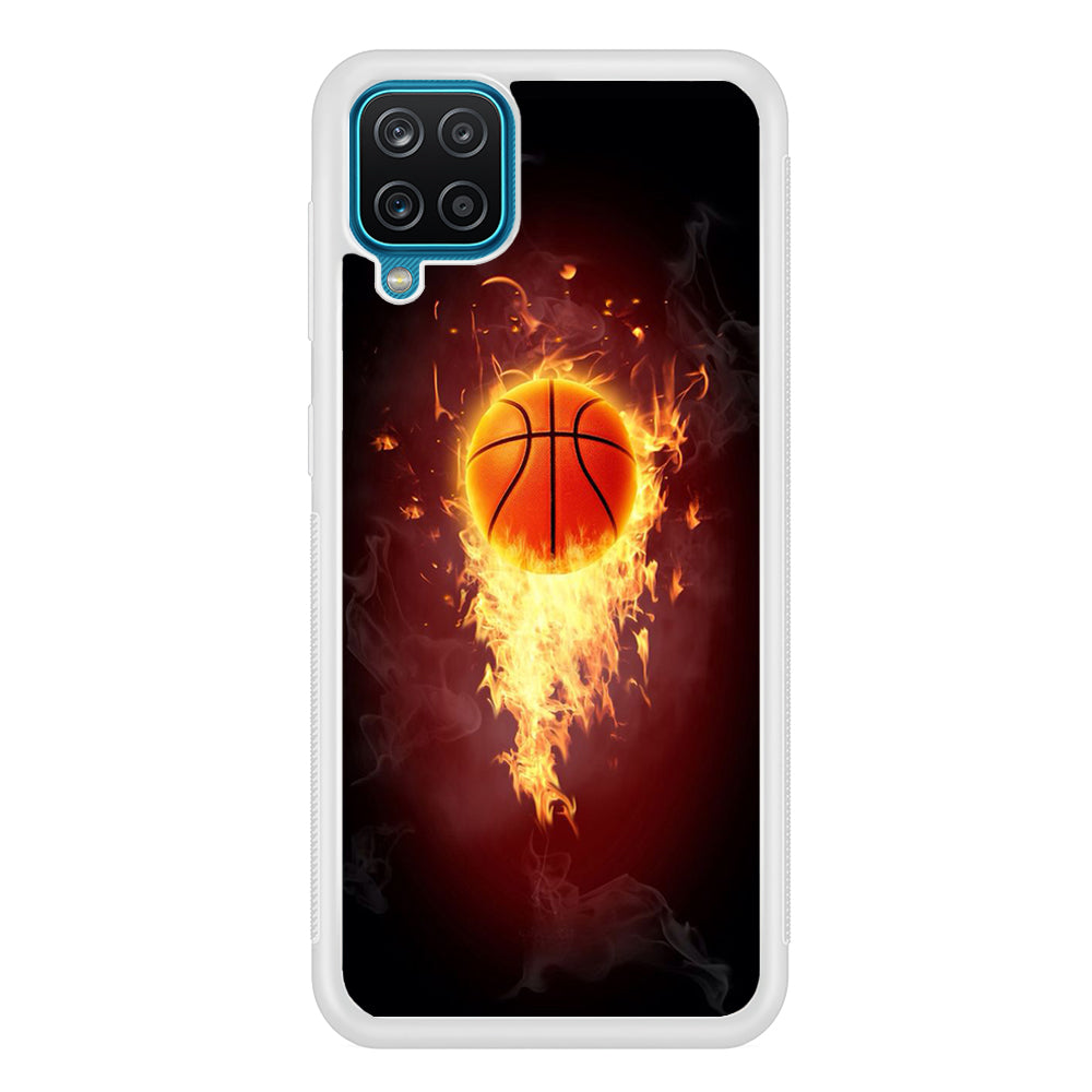 Basketball Art 001 Samsung Galaxy A12 Case-Phone Case-Rubber White (2D Case)-Altracase