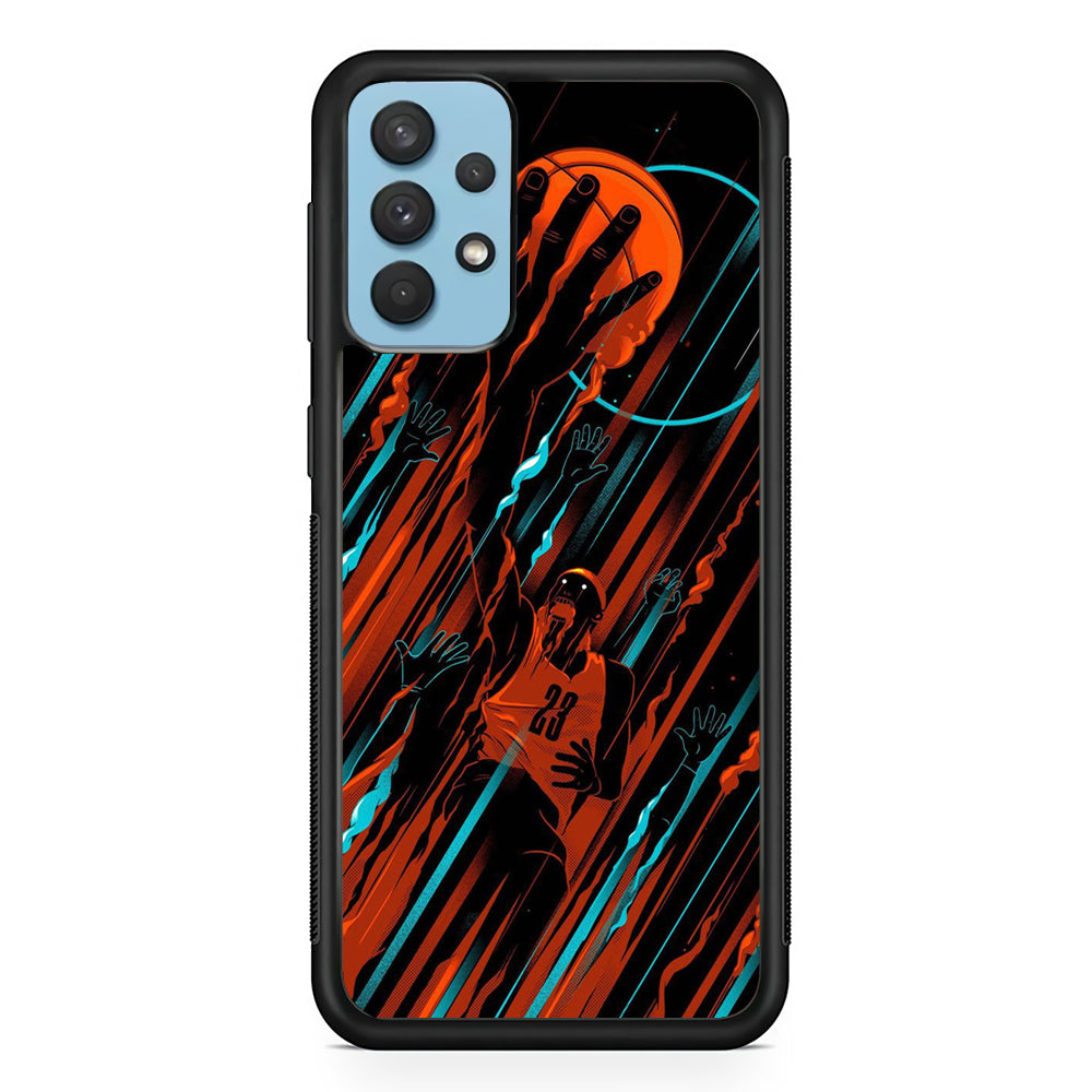 Basketball Art 003 Samsung Galaxy A32 Case-Phone Case-Rubber Black (2D Case)-Altracase