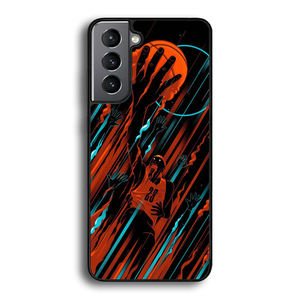 Basketball Art 003 Samsung Galaxy S24 Case-Phone Case-Rubber Black (2D Case)-Altracase