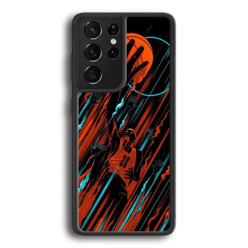 Basketball Art 003 Samsung Galaxy S21 Ultra Case-Phone Case-Rubber Black (2D Case)-Altracase