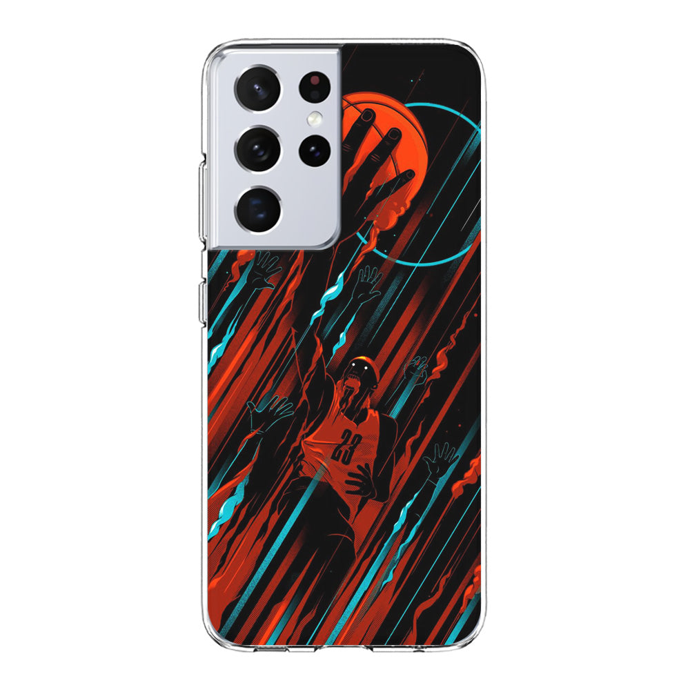 Basketball Art 003 Samsung Galaxy S21 Ultra Case-Phone Case-Clear Soft Case-Altracase