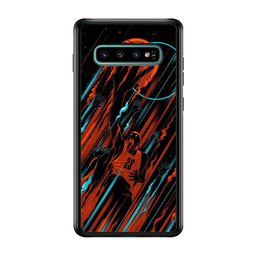 Basketball Art 003 Samsung Galaxy S10 Plus Case-Phone Case-Rubber Black (2D Case)-Altracase
