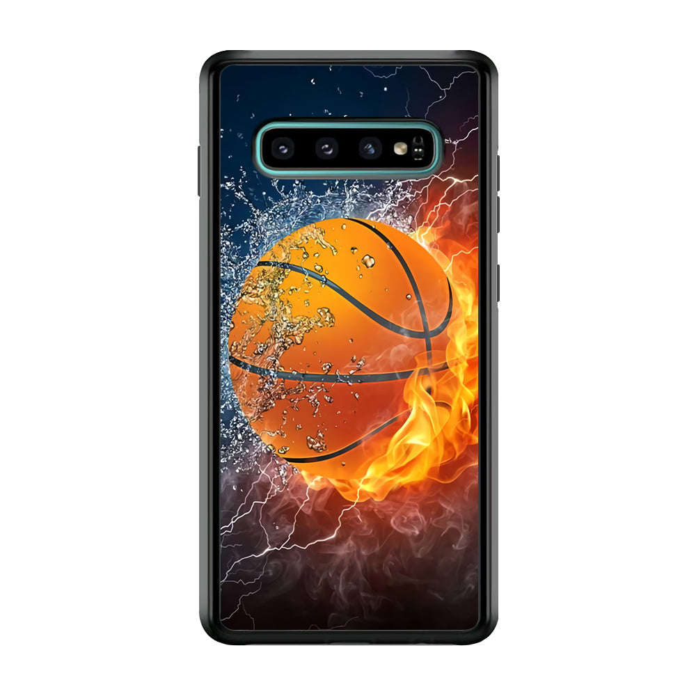 Basketball Ball Cool Art Samsung Galaxy S10 Case-Phone Case-Rubber Black (2D Case)-Altracase