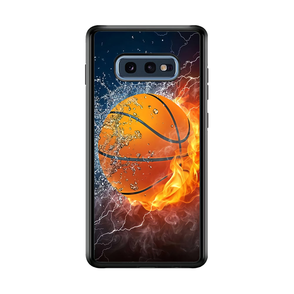Basketball Ball Cool Art Samsung Galaxy S10E Case-Phone Case-Rubber Black (2D Case)-Altracase