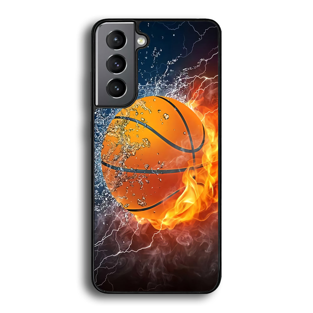 Basketball Ball Cool Art Samsung Galaxy S22 Plus Case-Phone Case-Rubber Black (2D Case)-Altracase