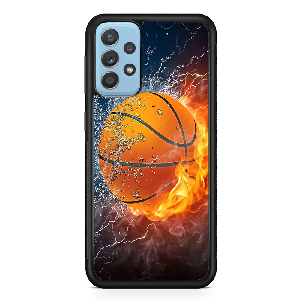 Basketball Ball Cool Art Samsung Galaxy A52 Case-Phone Case-Rubber Black (2D Case)-Altracase
