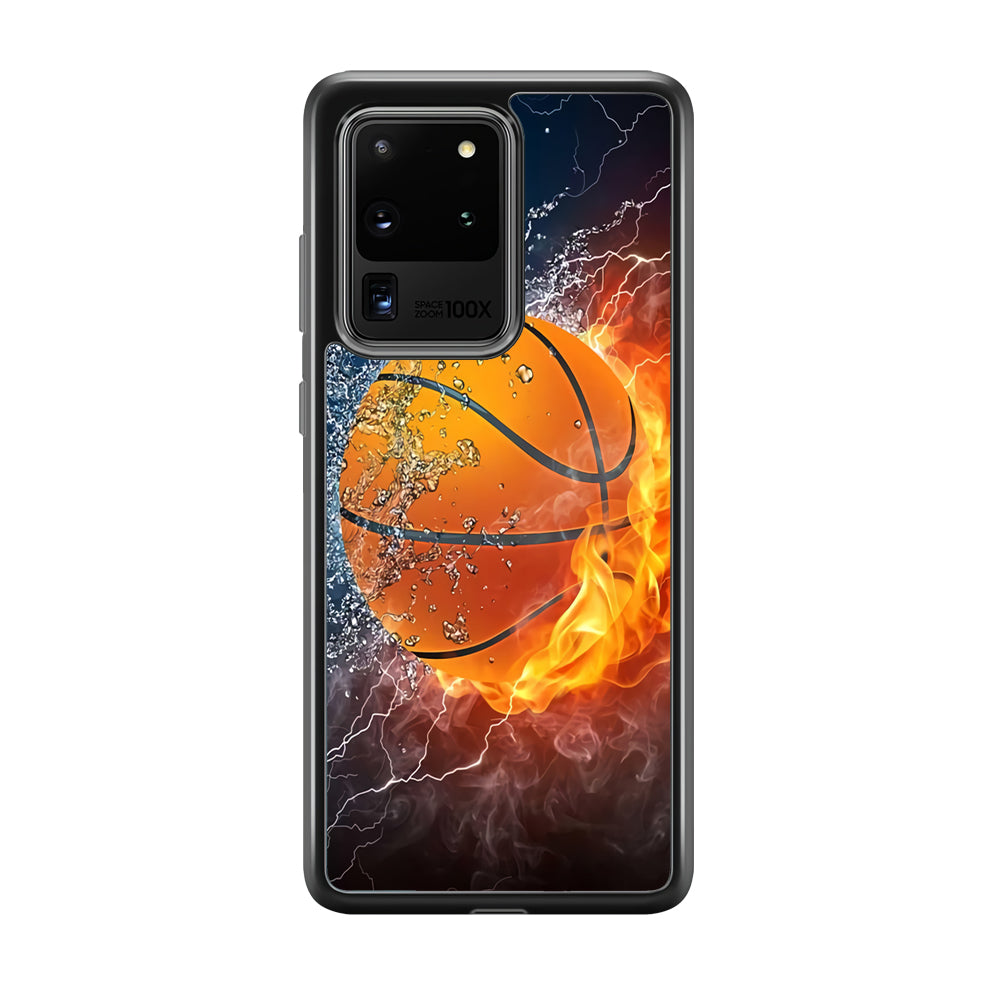Basketball Ball Cool Art Samsung Galaxy S20 Ultra Case-Phone Case-Rubber Black (2D Case)-Altracase