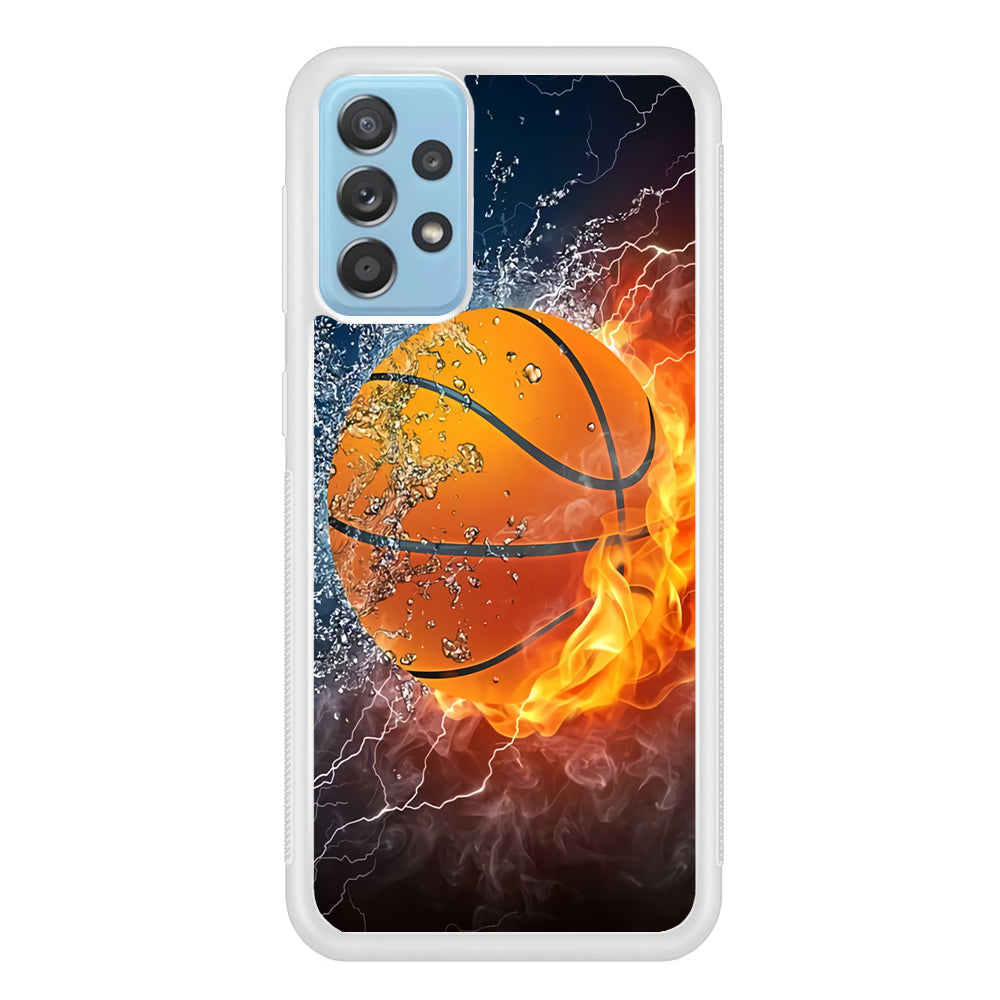Basketball Ball Cool Art Samsung Galaxy A52 Case-Phone Case-Rubber White (2D Case)-Altracase