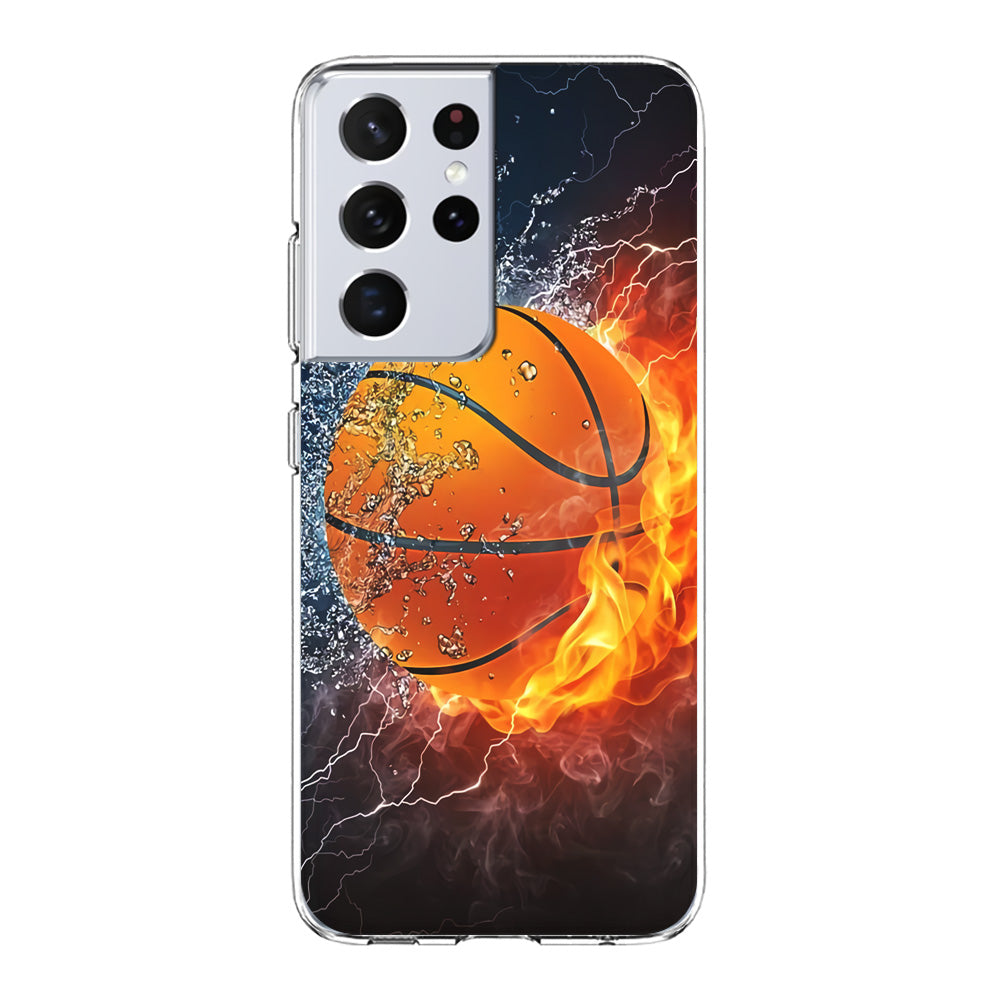Basketball Ball Cool Art Samsung Galaxy S21 Ultra Case-Phone Case-Clear Soft Case-Altracase