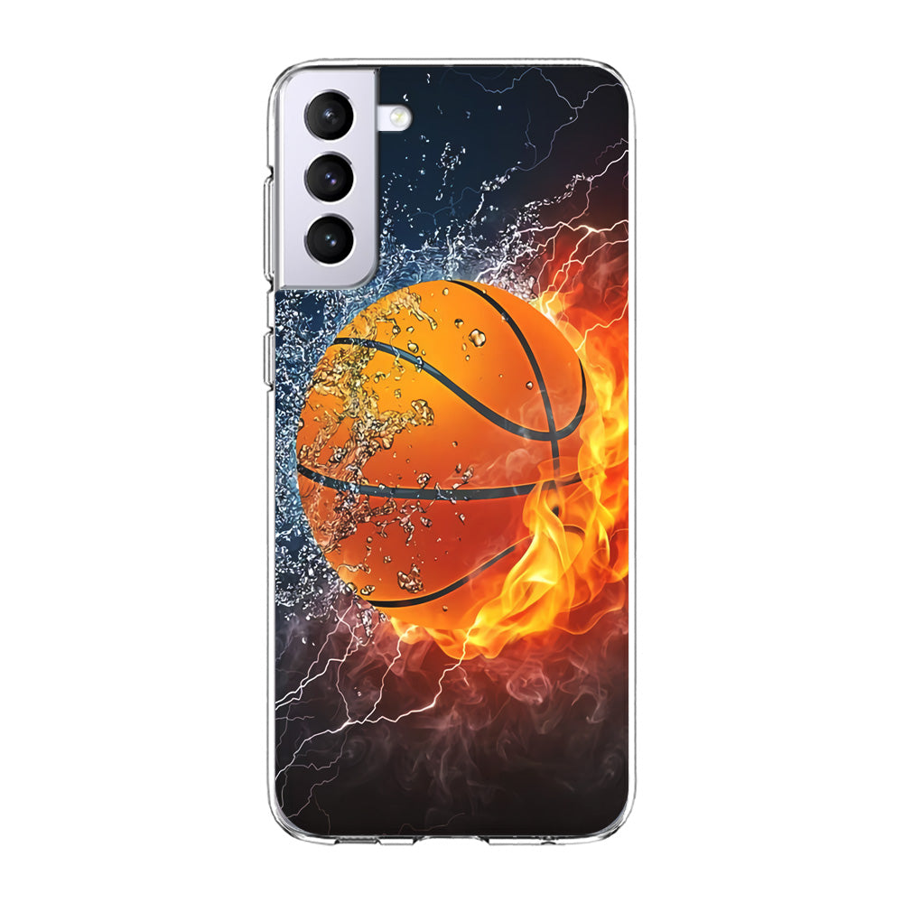 Basketball Ball Cool Art Samsung Galaxy S23 Case-Phone Case-Rubber White (2D Case)-Altracase