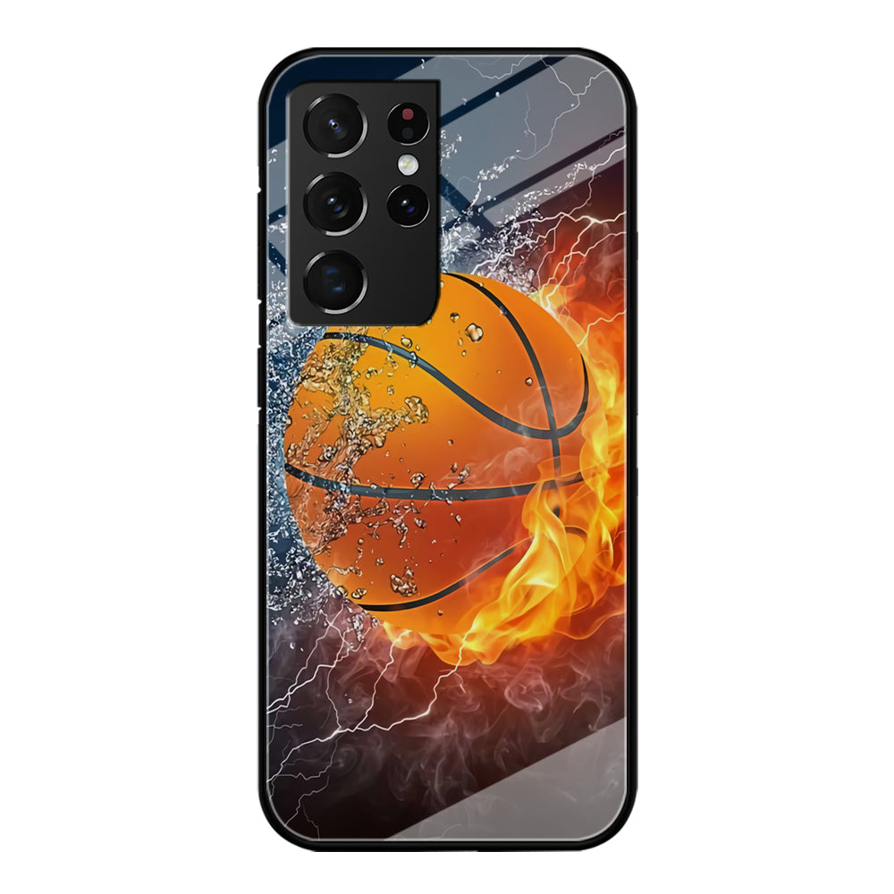 Basketball Ball Cool Art Samsung Galaxy S23 Ultra Case-Phone Case-Tempered Glass Case-Altracase