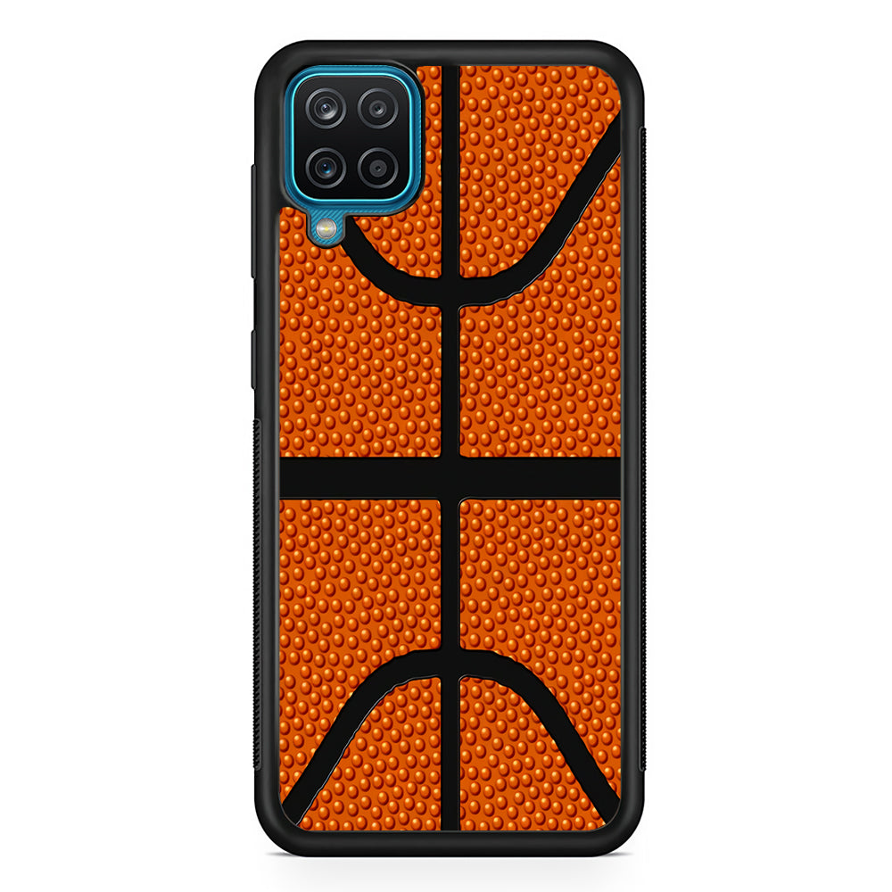 Basketball Pattern Samsung Galaxy A12 Case-Phone Case-Rubber Black (2D Case)-Altracase