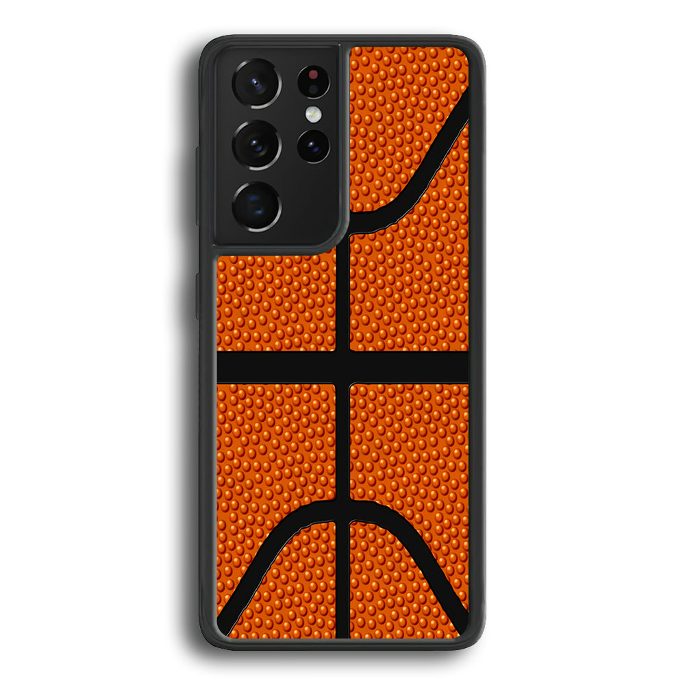 Basketball Pattern Samsung Galaxy S21 Ultra Case-Phone Case-Rubber Black (2D Case)-Altracase