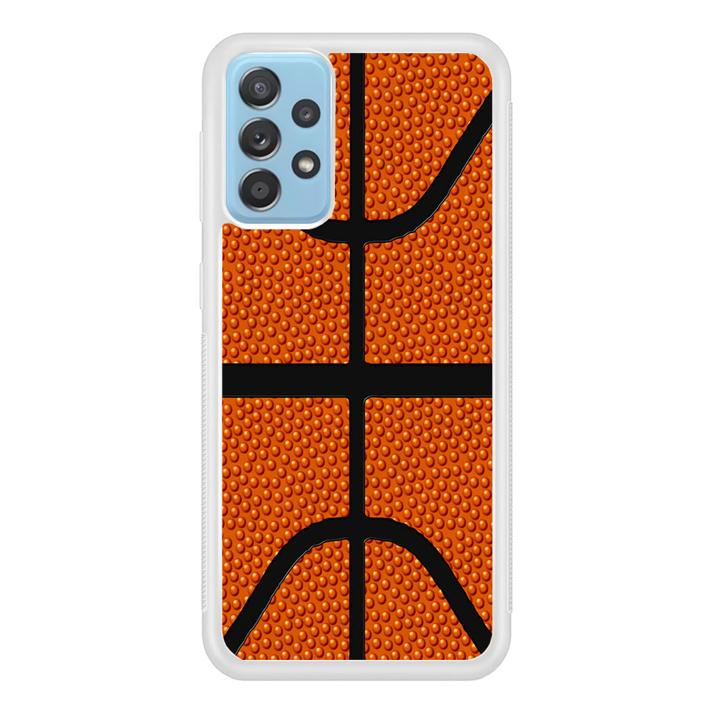 Basketball Pattern Samsung Galaxy A52 Case-Phone Case-Rubber White (2D Case)-Altracase