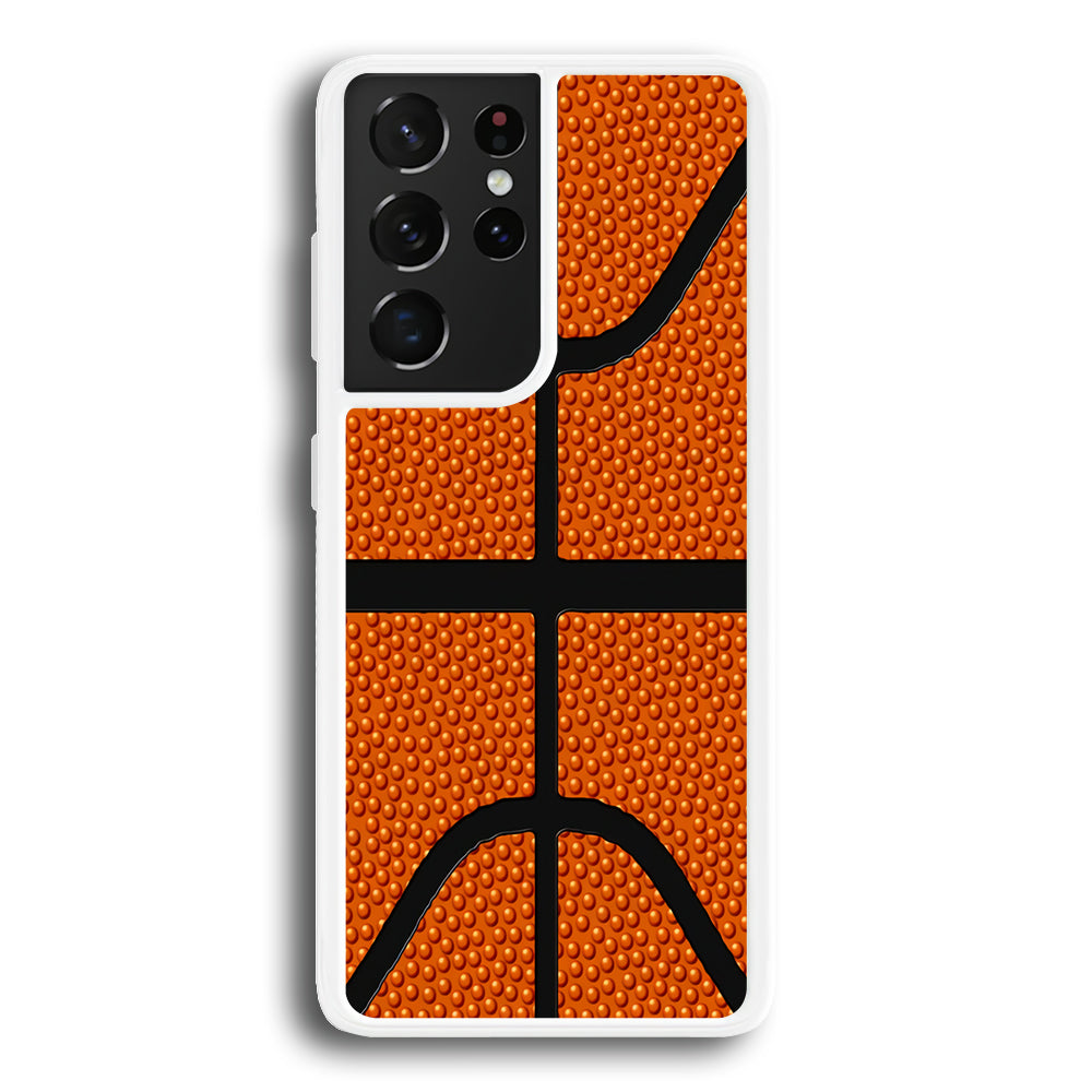 Basketball Pattern Samsung Galaxy S21 Ultra Case-Phone Case-Rubber White (2D Case)-Altracase