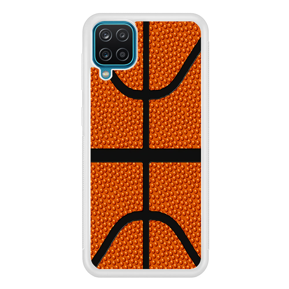 Basketball Pattern Samsung Galaxy A12 Case-Phone Case-Rubber White (2D Case)-Altracase
