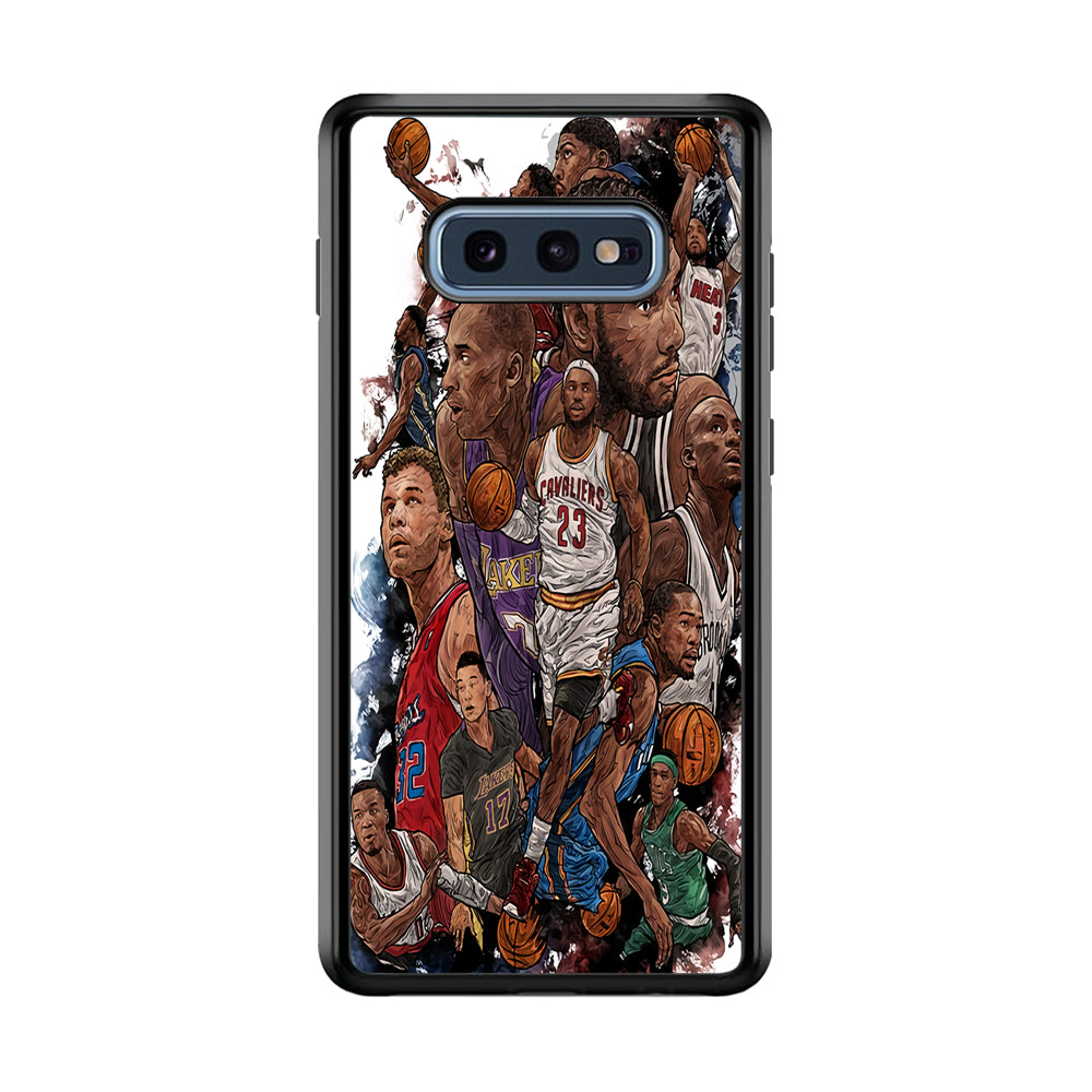 Basketball Players Art Samsung Galaxy S10E Case-Phone Case-Rubber Black (2D Case)-Altracase