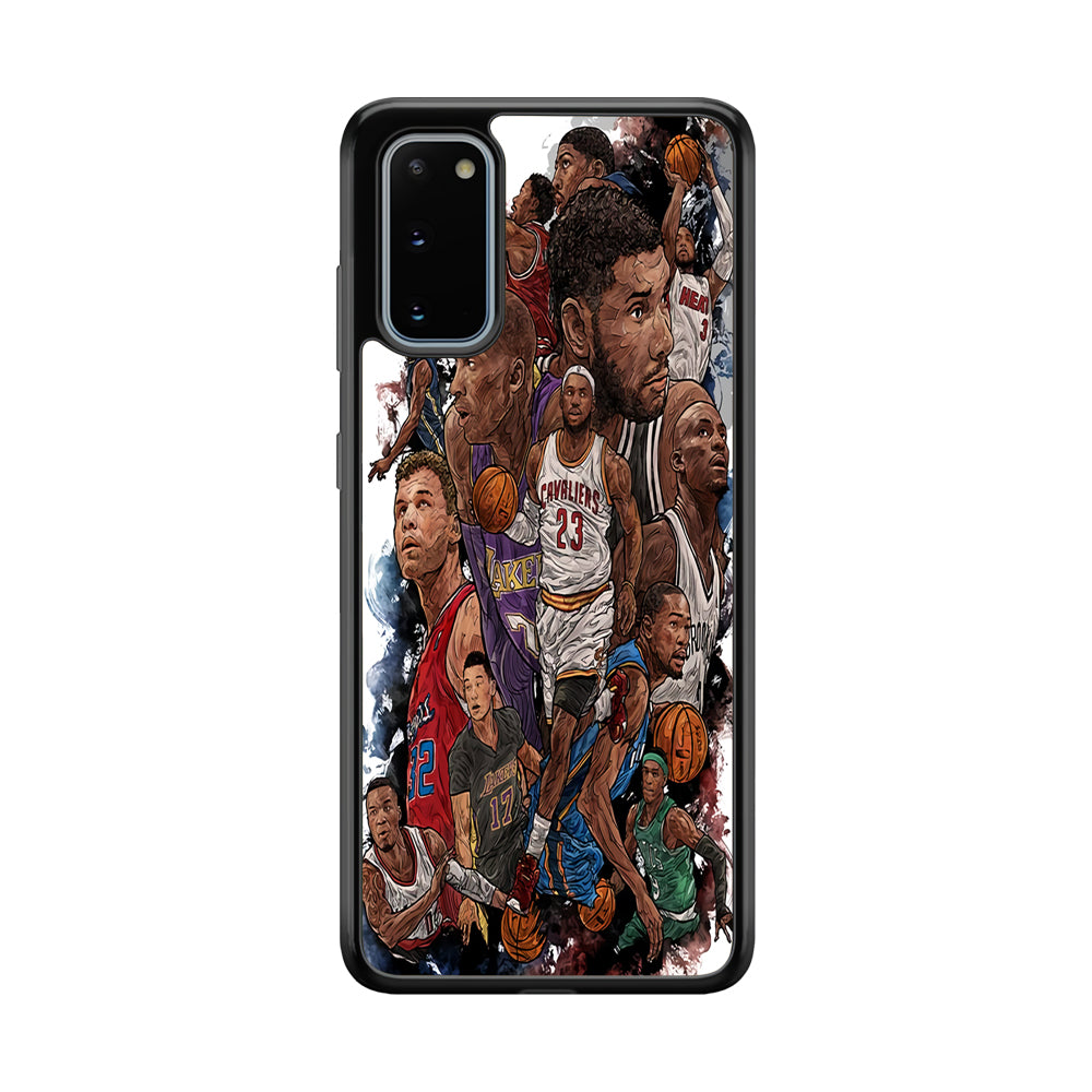 Basketball Players Art Samsung Galaxy S20 Case-Phone Case-Rubber Black (2D Case)-Altracase