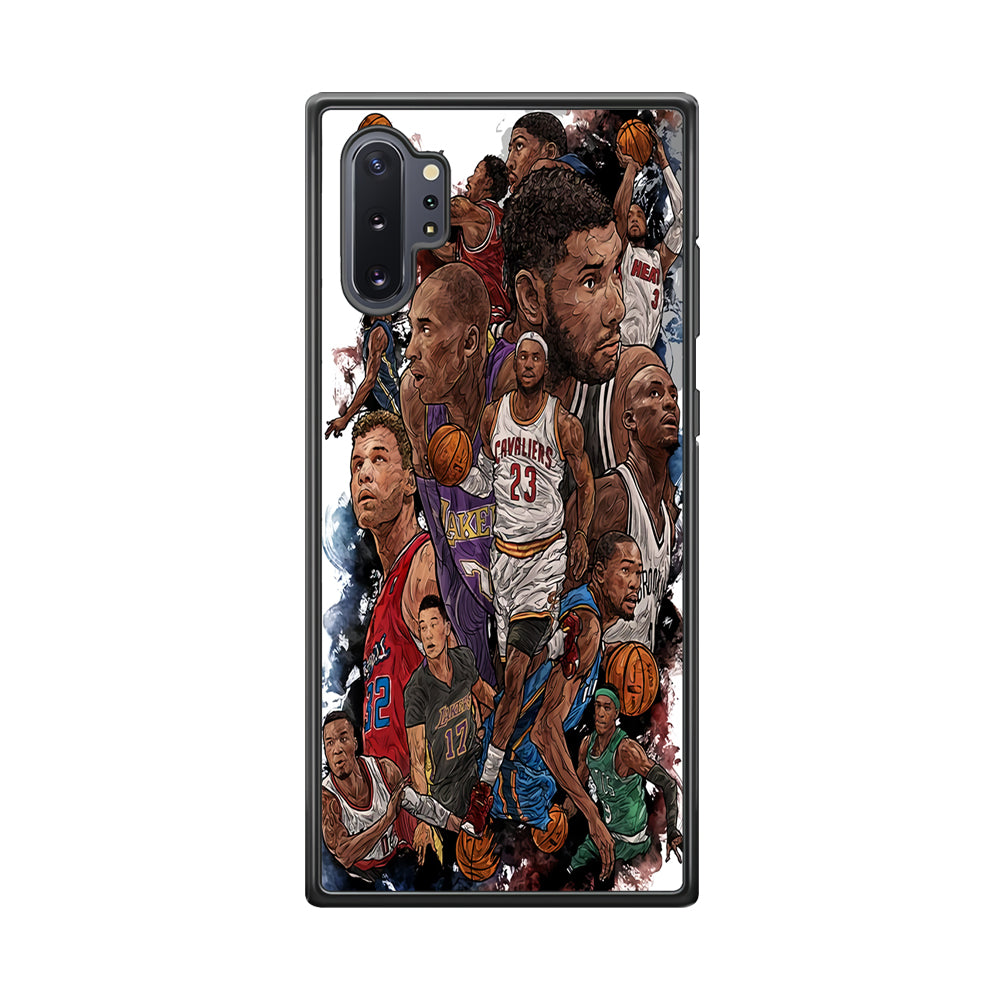 Basketball Players Art Samsung Galaxy Note 10 Plus Case-Phone Case-Rubber Black (2D Case)-Altracase
