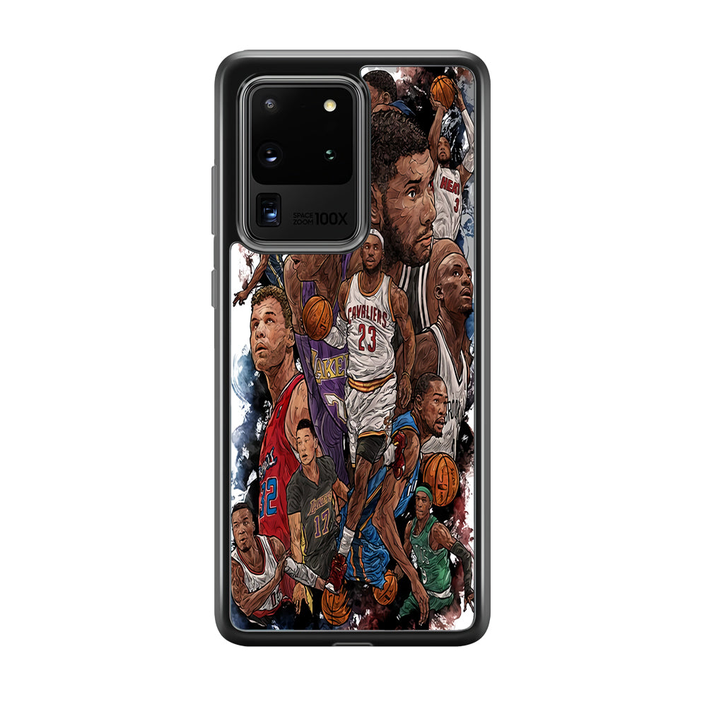 Basketball Players Art Samsung Galaxy S20 Ultra Case-Phone Case-Rubber Black (2D Case)-Altracase