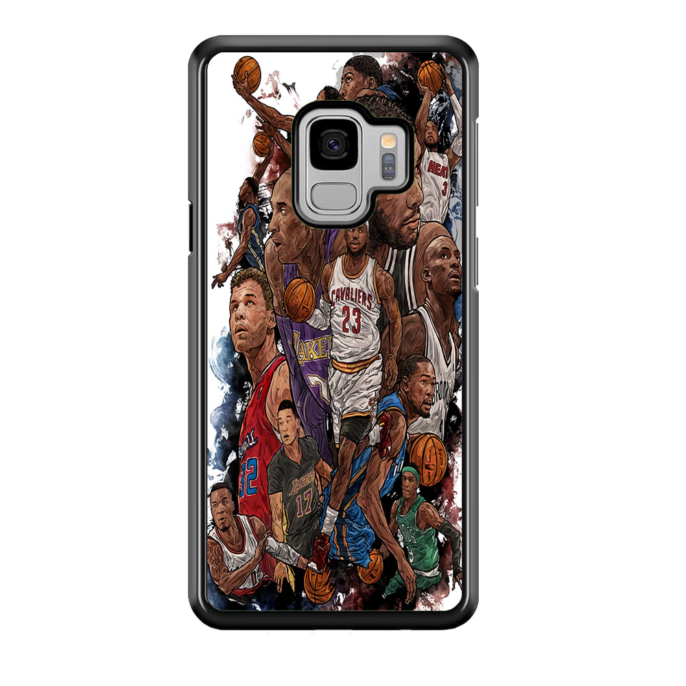 Basketball Players Art Samsung Galaxy S9 Case-Phone Case-Rubber Black (2D Case)-Altracase