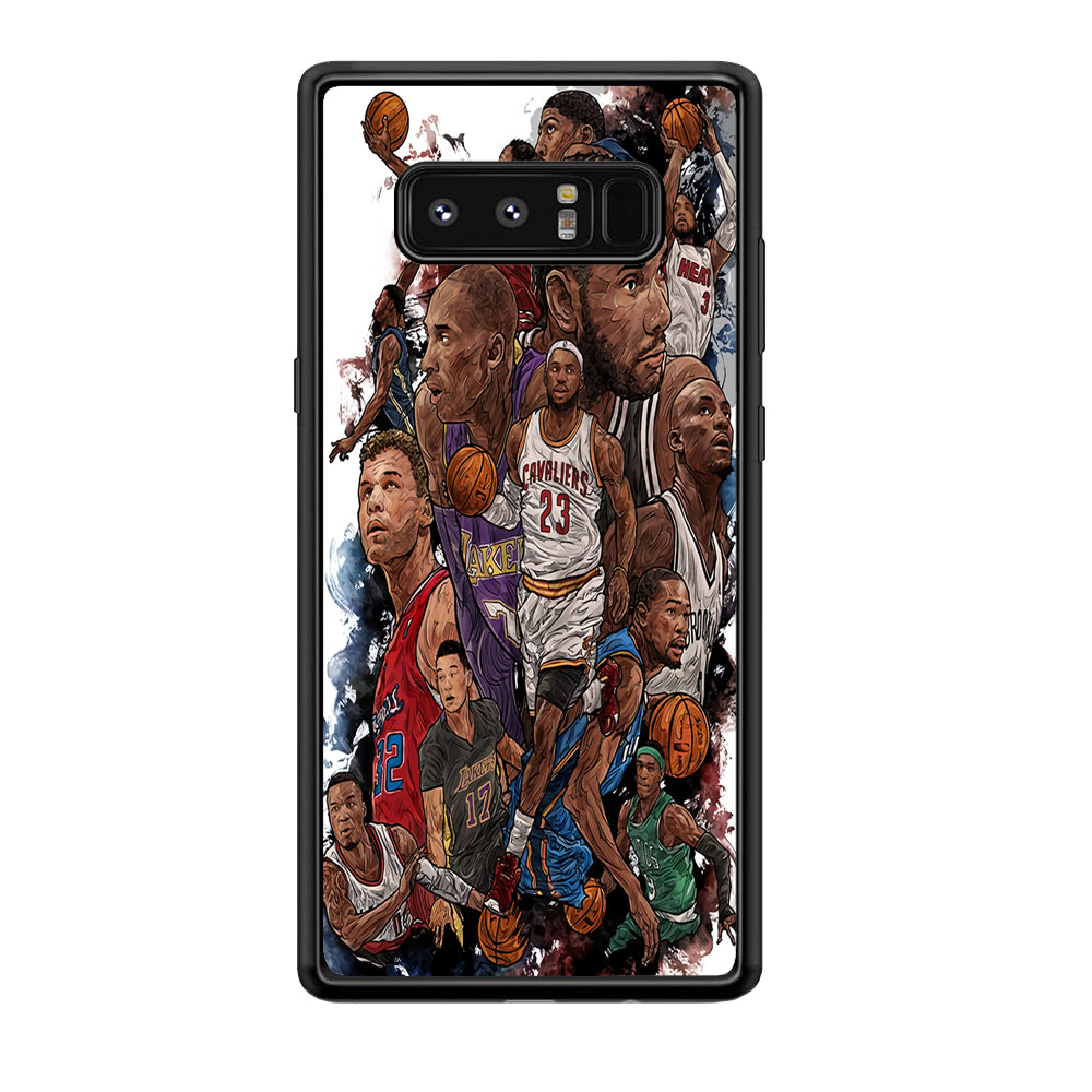 Basketball Players Art Samsung Galaxy Note 8 Case-Phone Case-Rubber Black (2D Case)-Altracase