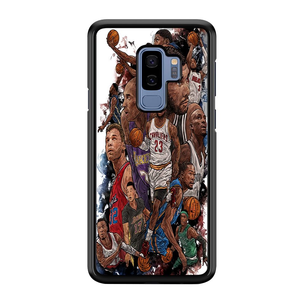 Basketball Players Art Samsung Galaxy S9 Plus Case-Phone Case-Rubber Black (2D Case)-Altracase