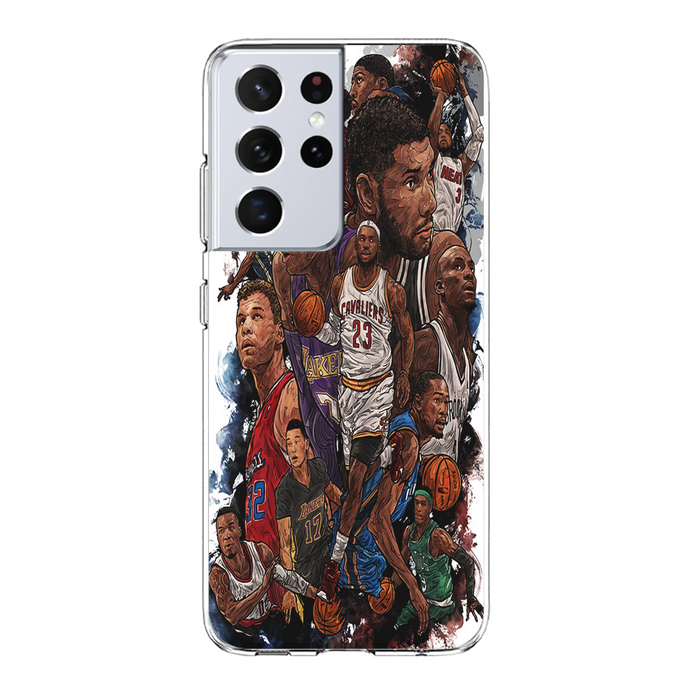 Basketball Players Art Samsung Galaxy S21 Ultra Case-Phone Case-Clear Soft Case-Altracase