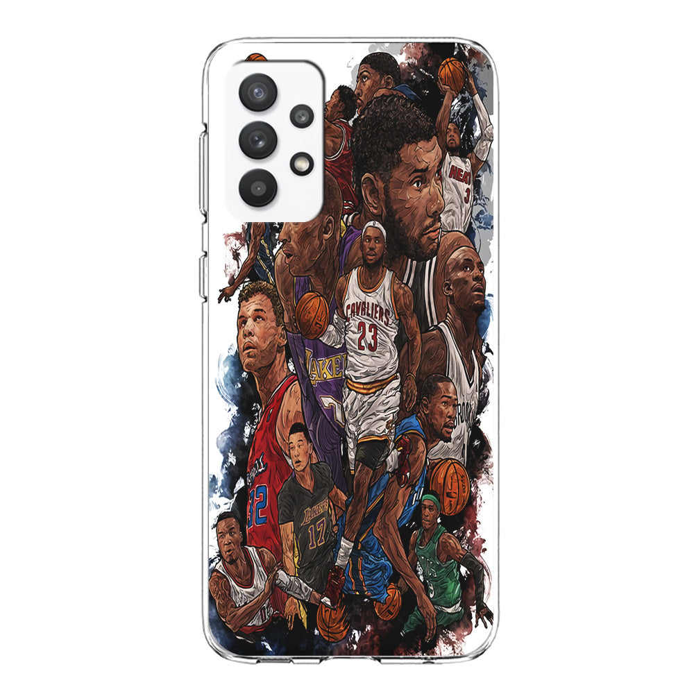 Basketball Players Art Samsung Galaxy A32 Case-Phone Case-Clear Soft Case-Altracase