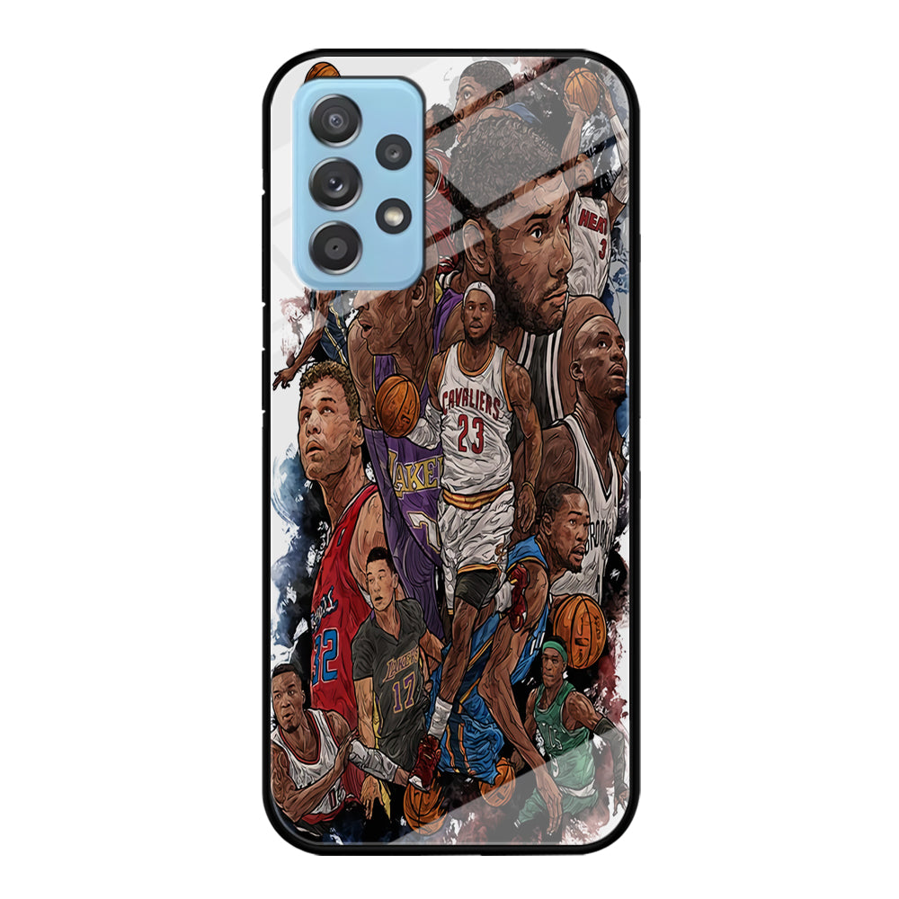 Basketball Players Art Samsung Galaxy A72 Case-Phone Case-Tempered Glass Case-Altracase