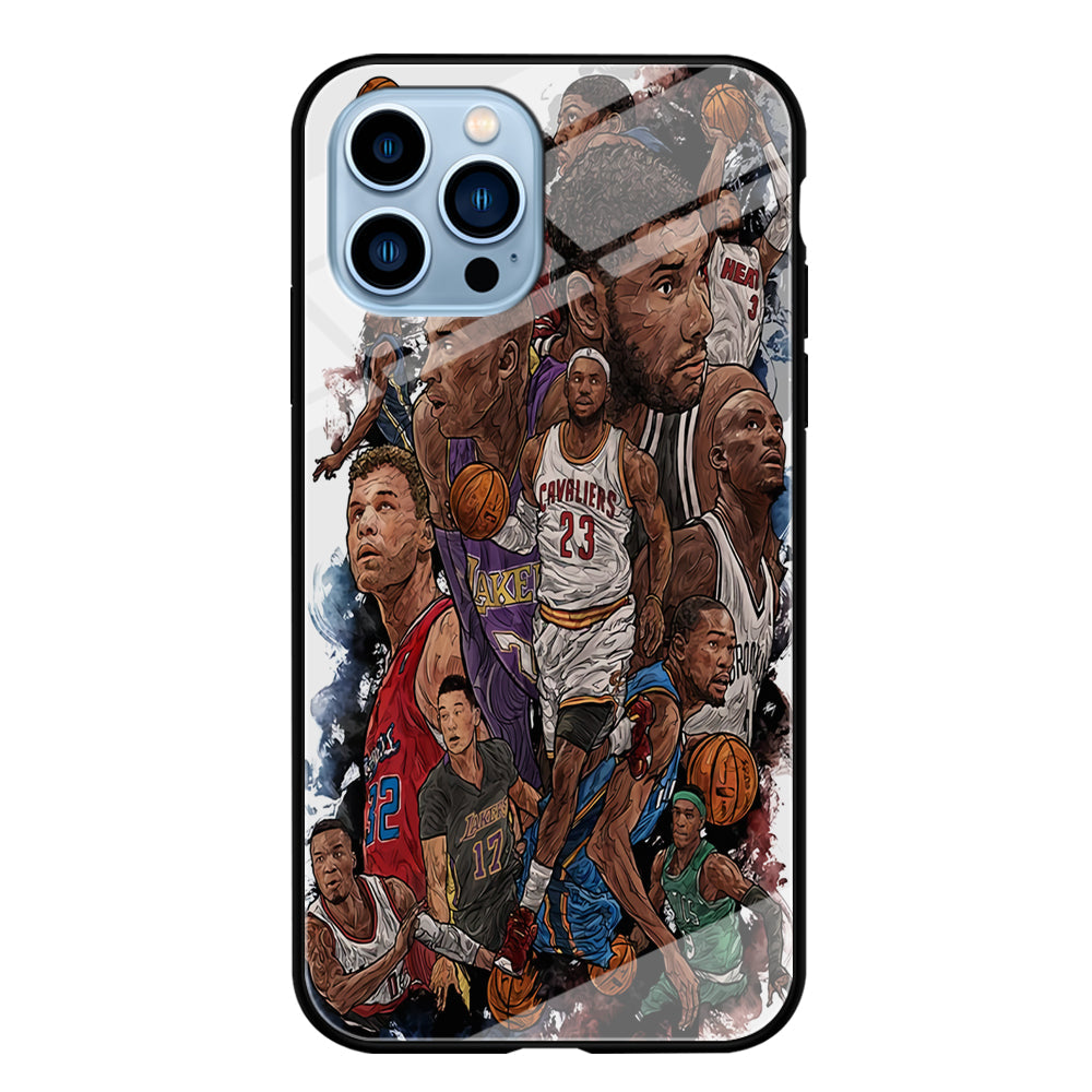 Basketball Players Art iPhone 14 Pro Case-Phone Case-Tempered Glass Case-Altracase