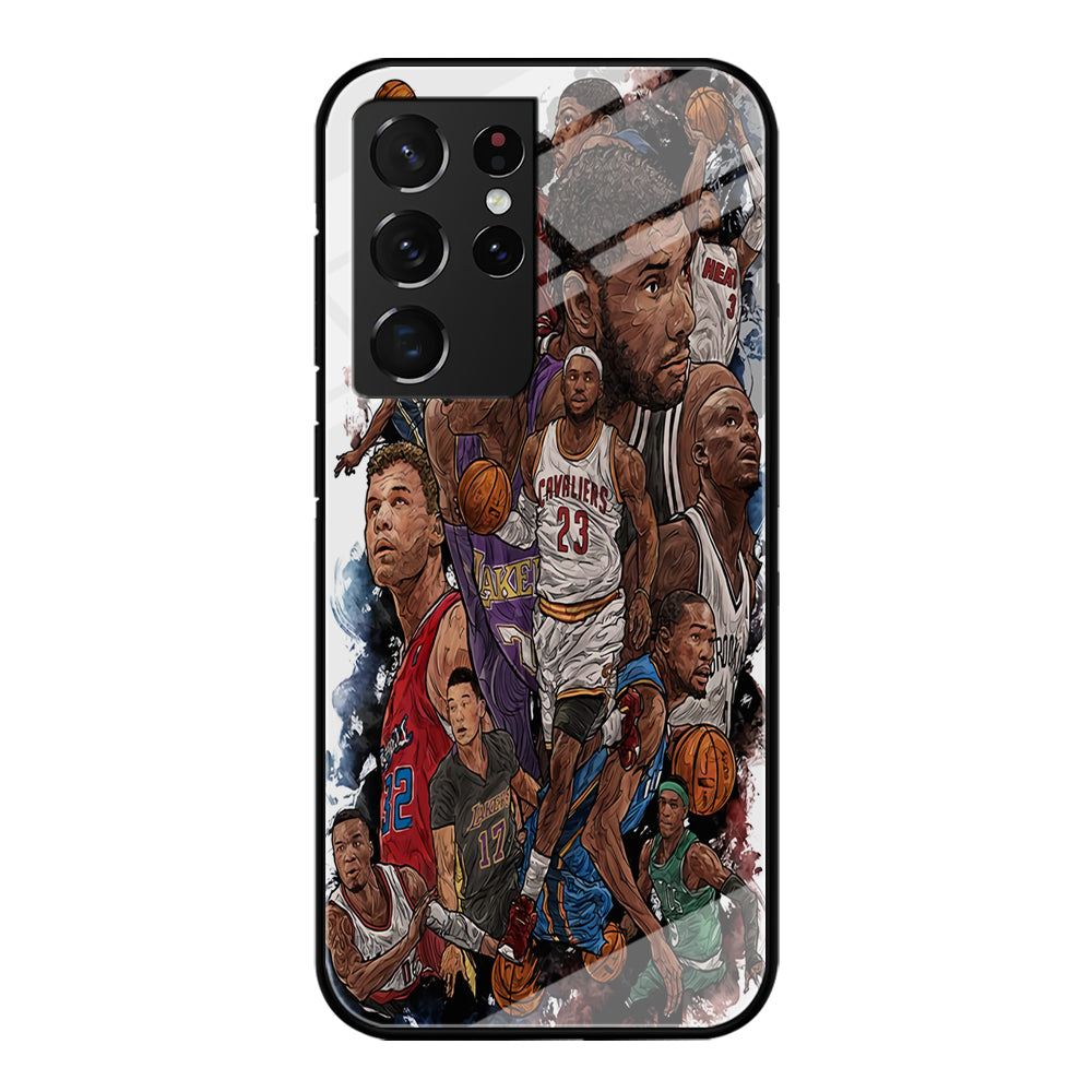 Basketball Players Art Samsung Galaxy S21 Ultra Case-Phone Case-Tempered Glass Case-Altracase
