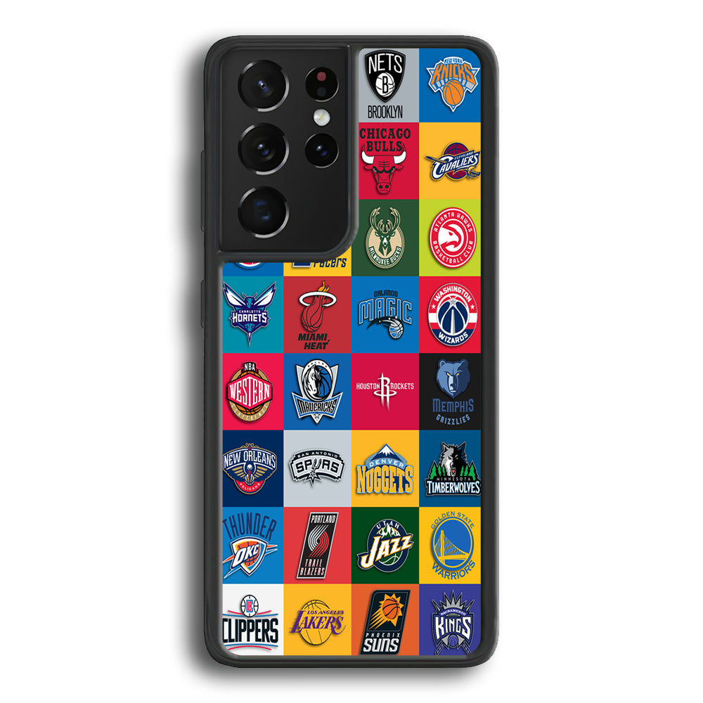 Basketball Teams NBA Samsung Galaxy S21 Ultra Case-Phone Case-Rubber Black (2D Case)-Altracase