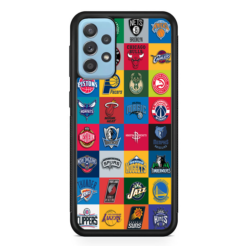 Basketball Teams NBA Samsung Galaxy A52 Case-Phone Case-Rubber Black (2D Case)-Altracase