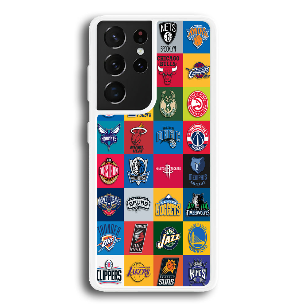 Basketball Teams NBA Samsung Galaxy S21 Ultra Case-Phone Case-Rubber White (2D Case)-Altracase