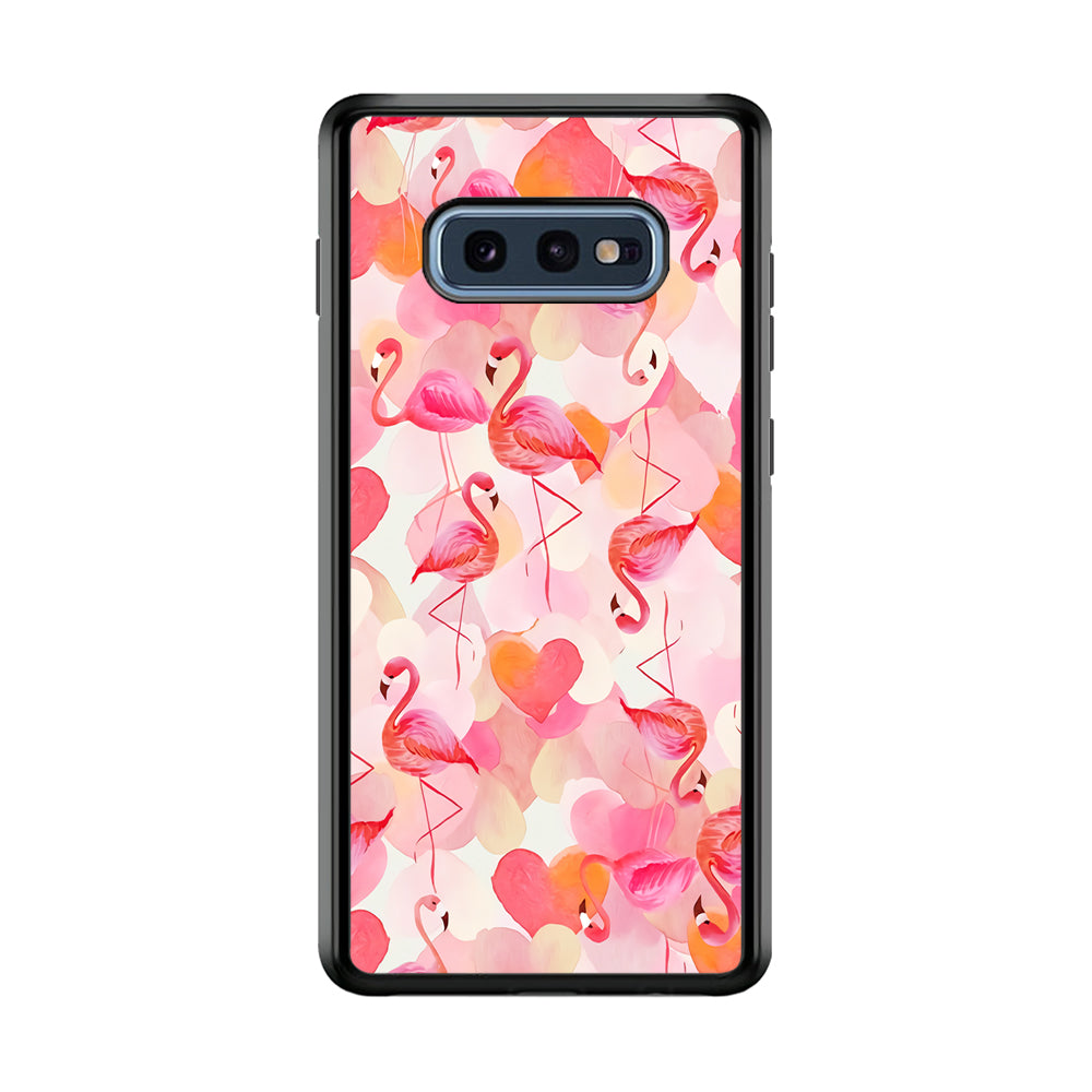 Beautiful Flamingo Art Samsung Galaxy S10E Case-Phone Case-Rubber Black (2D Case)-Altracase