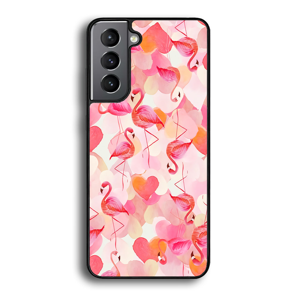 Beautiful Flamingo Art Samsung Galaxy S21 Plus Case-Phone Case-Rubber Black (2D Case)-Altracase