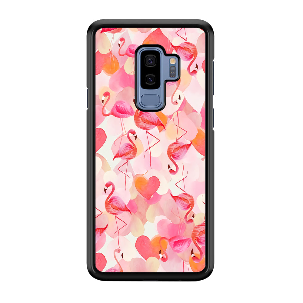 Beautiful Flamingo Art Samsung Galaxy S9 Plus Case-Phone Case-Rubber Black (2D Case)-Altracase
