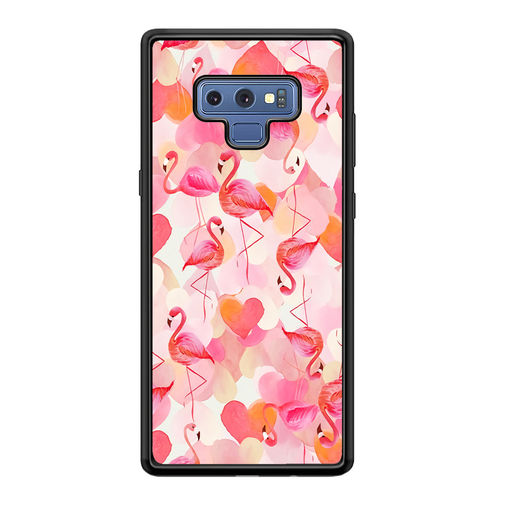 Beautiful Flamingo Art Samsung Galaxy Note 9 Case-Phone Case-Rubber Black (2D Case)-Altracase