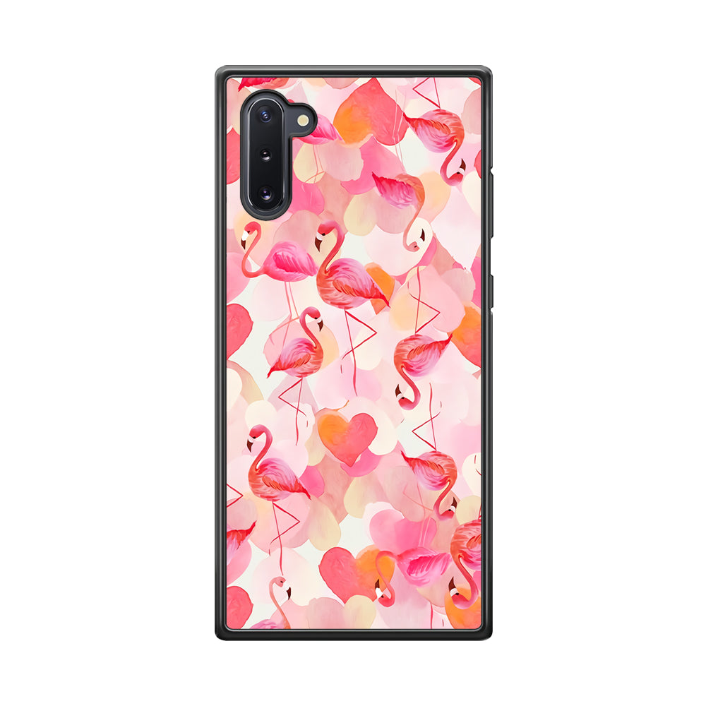Beautiful Flamingo Art Samsung Galaxy Note 10 Case-Phone Case-Rubber Black (2D Case)-Altracase