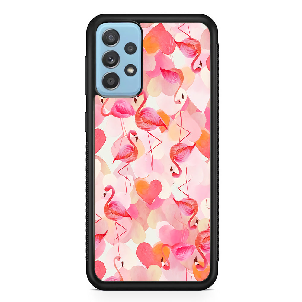 Beautiful Flamingo Art Samsung Galaxy A52 Case-Phone Case-Rubber Black (2D Case)-Altracase