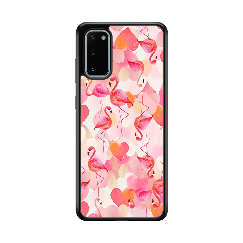 Beautiful Flamingo Art Samsung Galaxy S20 Case-Phone Case-Rubber Black (2D Case)-Altracase