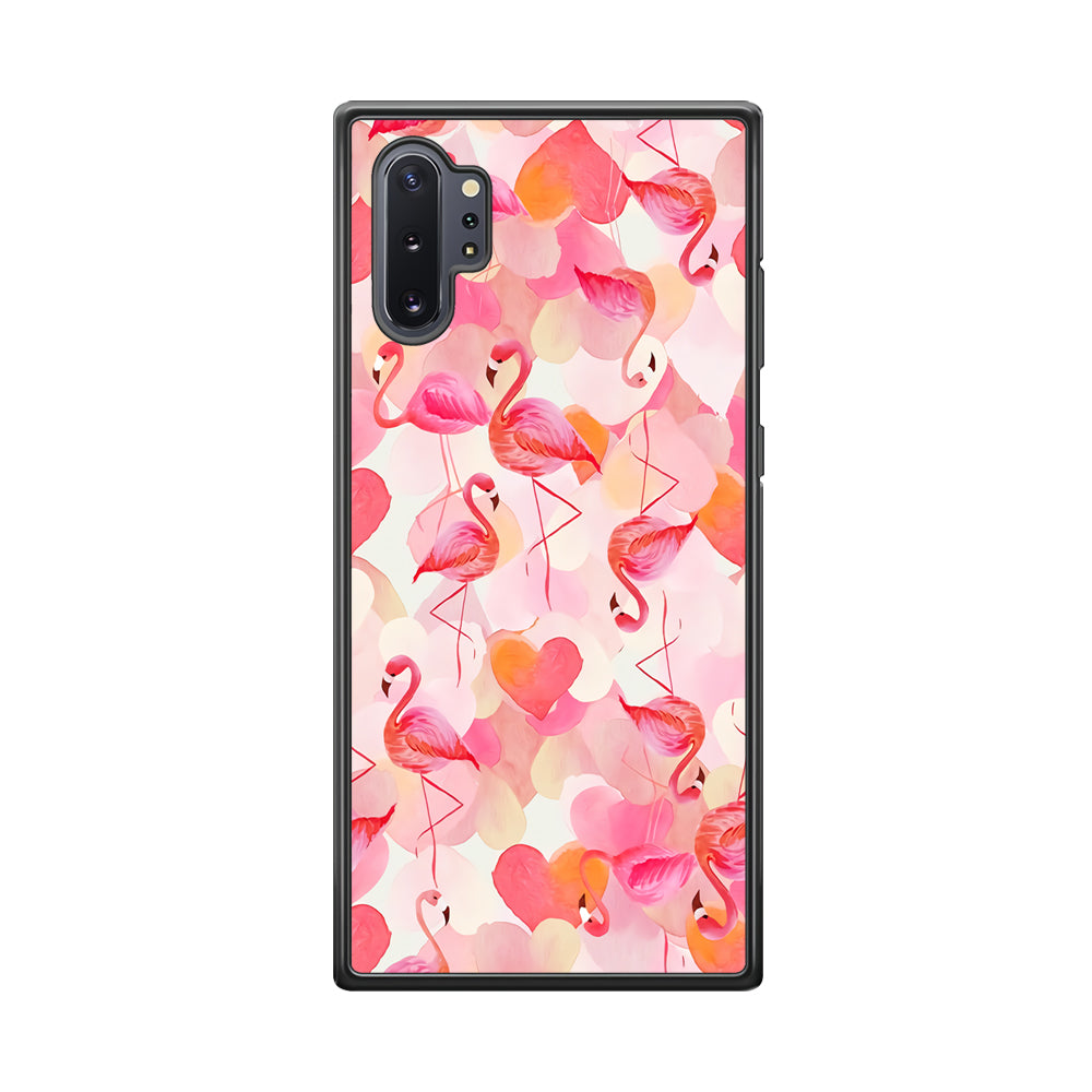Beautiful Flamingo Art Samsung Galaxy Note 10 Plus Case-Phone Case-Rubber Black (2D Case)-Altracase